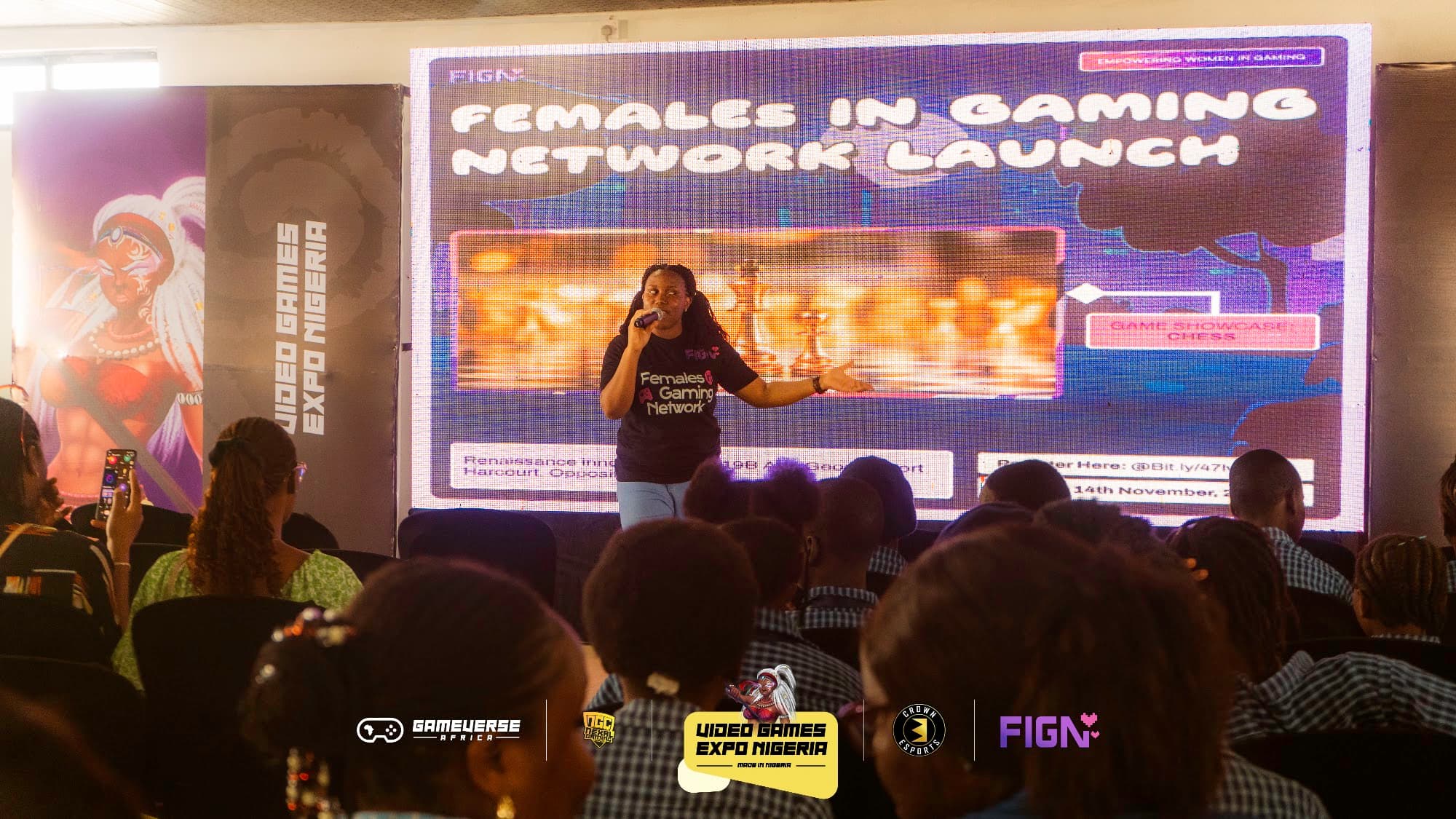 Founder presenting on stage